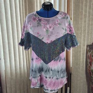Gorgeous Sequin Top - Mauve Combo  NWT
